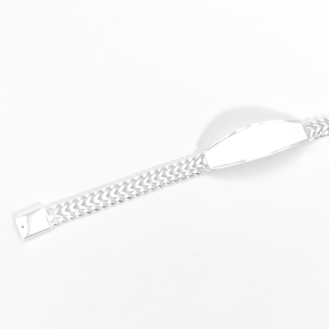 Brazalete Sólido de Plata | Pulsera de Plata de 18.5 cm de largo Calvario Joyas