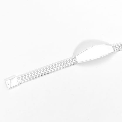 Brazalete Sólido de Plata | Pulsera de Plata de 18.5 cm de largo Calvario Joyas