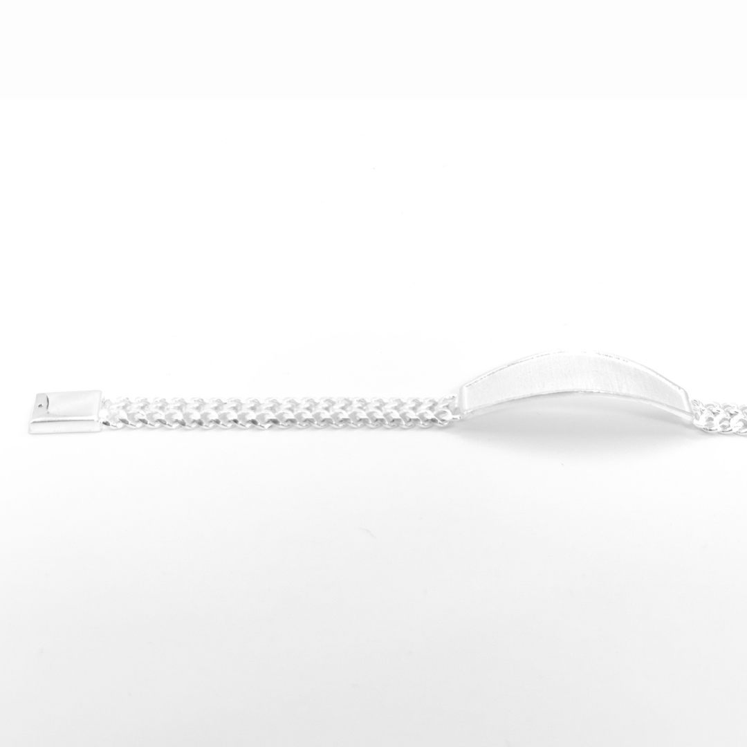Brazalete Sólido de Plata | Pulsera de Plata de 18.5 cm de largo Calvario Joyas