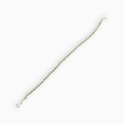 Pulsera de esferas de plata | Brazalete de esferas de plata de 18.5 cm de largo Calvario Joyas