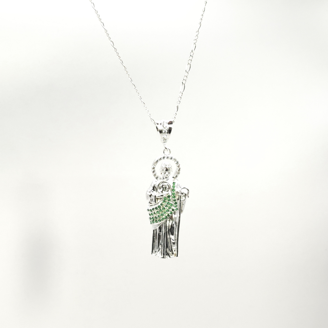 Dije de San Judas de Plata Tamaño Grande de 5cm de Alto x 2cm de Ancho Calvario Joyas