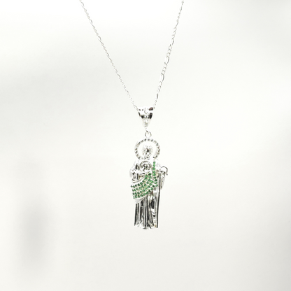 Dije de San Judas de Plata Tamaño Grande de 5cm de Alto x 2cm de Ancho Calvario Joyas
