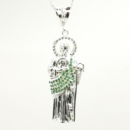 Dije de San Judas de Plata Tamaño Grande de 5cm de Alto x 2cm de Ancho Calvario Joyas