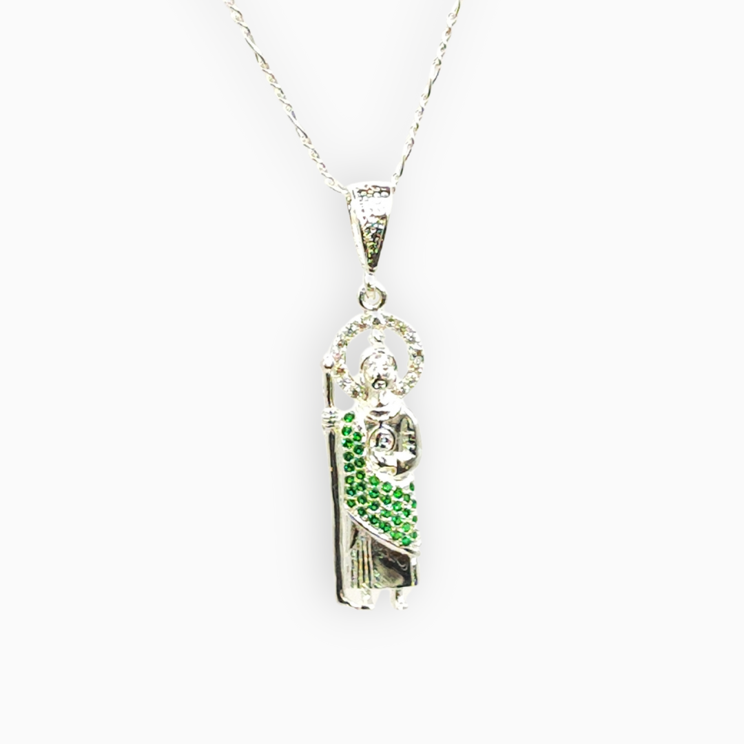 Dije de San Judas de Plata Tamaño Chico de 3.5cm de Alto x 1.2cm de Ancho Calvario Joyas