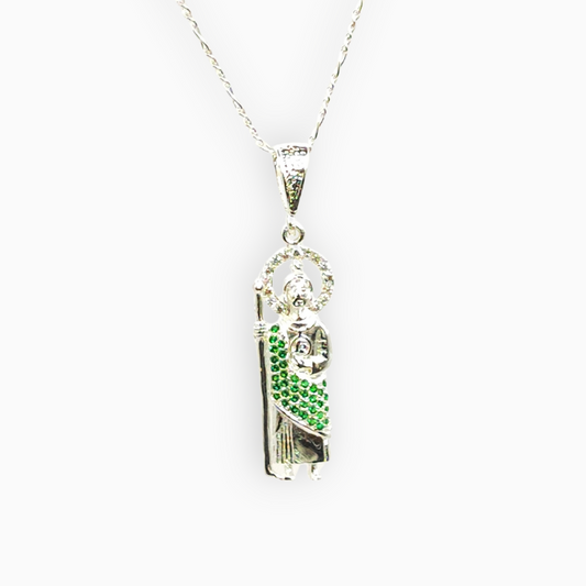 Dije de San Judas de Plata Tamaño Chico de 3.5cm de Alto x 1.2cm de Ancho Calvario Joyas
