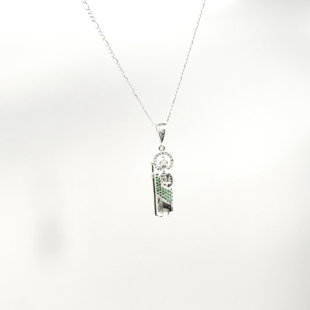 Dije de San Judas de Plata Tamaño Chico de 3.5cm de Alto x 1.2cm de Ancho Calvario Joyas