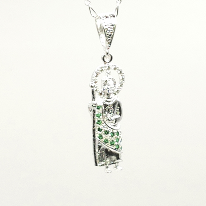 Dije de San Judas de Plata Tamaño Mini de 3.2cm de Alto x 1.1cm de Ancho Calvario Joyas
