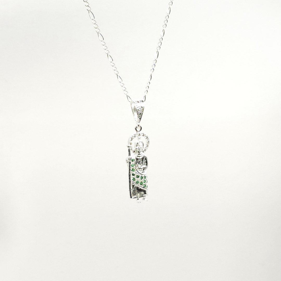 Dije de San Judas de Plata Tamaño Mini de 3.2cm de Alto x 1.1cm de Ancho Calvario Joyas