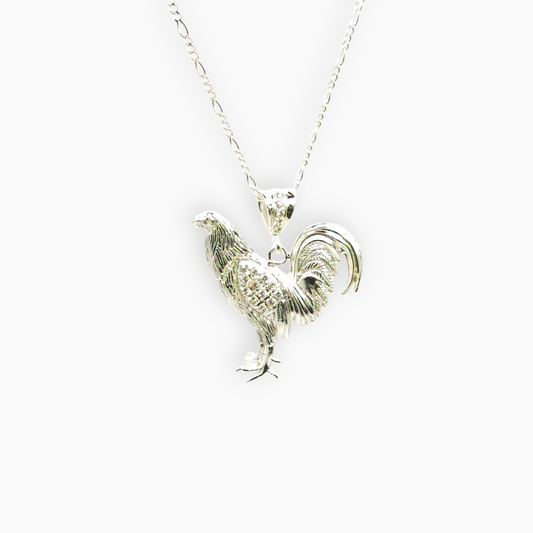 Dije de Gallo de Plata Grande de 4cm de Alto x 4.2cm de Ancho Calvario Joyas